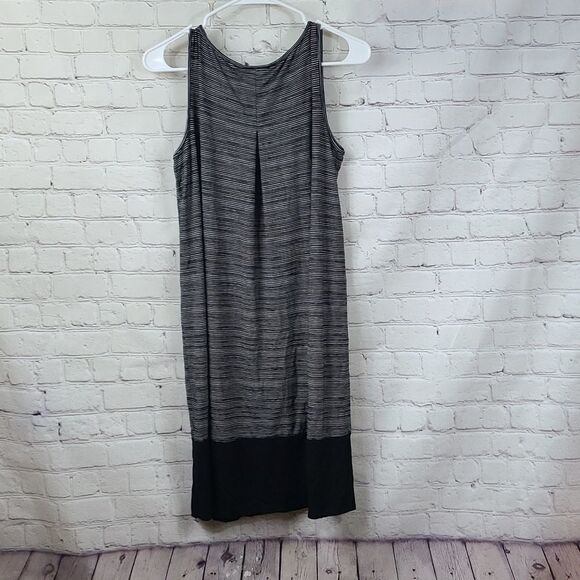 J.Jill PETITE Wearever Collection Sleeveless Black Striped Colorblock Dress SP - Picture 3 of 11